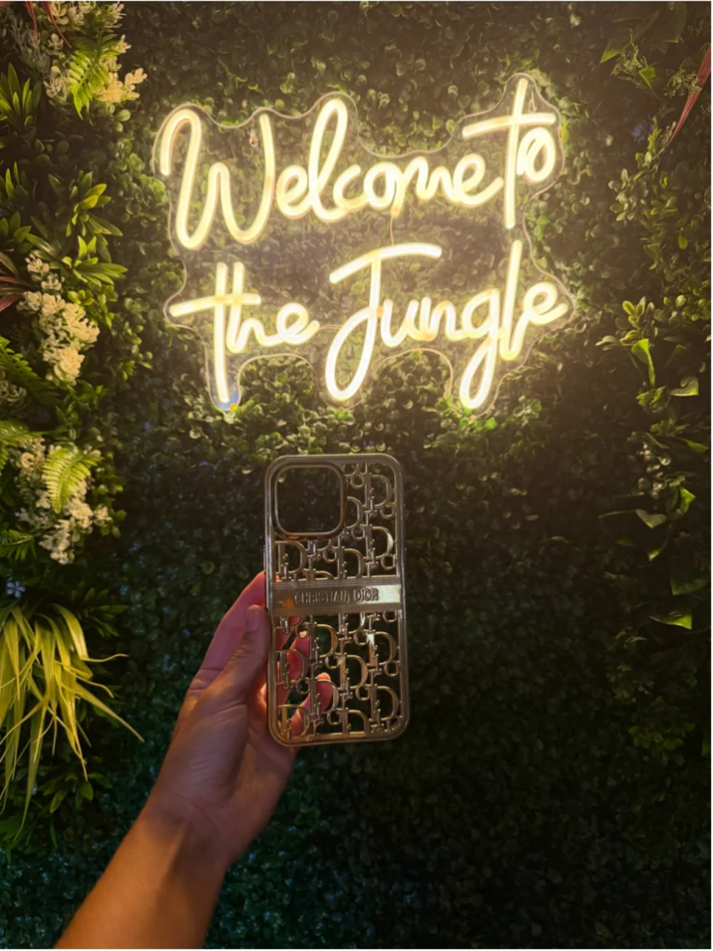 Women's Christian Dior Phone Case iPhone 15 Pro Max Golden